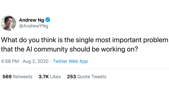 Andrew Ng's tweet from Aug 2, 2020