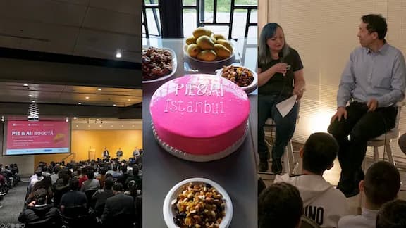 Photos of different Pie & AI events 
