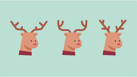 Illustration of three identical reindeers