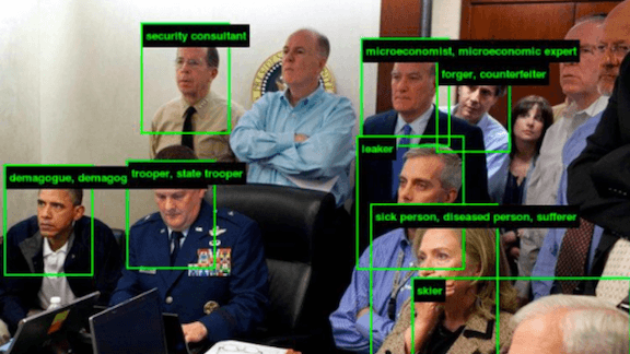 ImageNet face recognition labels on a picture 