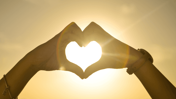 Heart shape made with two hands
