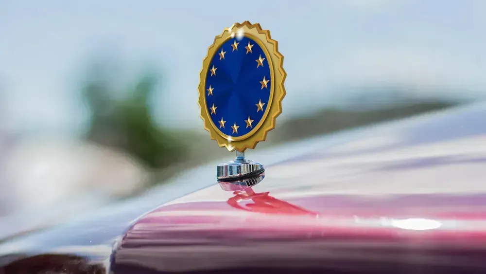 EU badge in a vehicle's hood