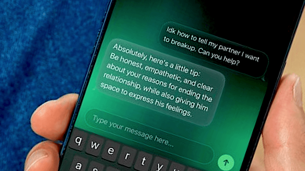 Text message exchange: "Idk how to tell my partner I want to breakup. Can you help?"