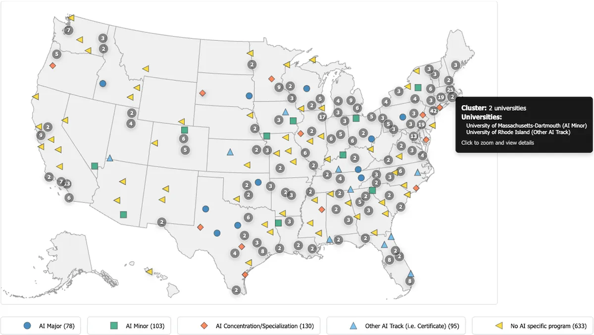 AI Degrees on the Rise: Inside U.S. universities' programs in artificial intelligence, from majors to minors and in-between